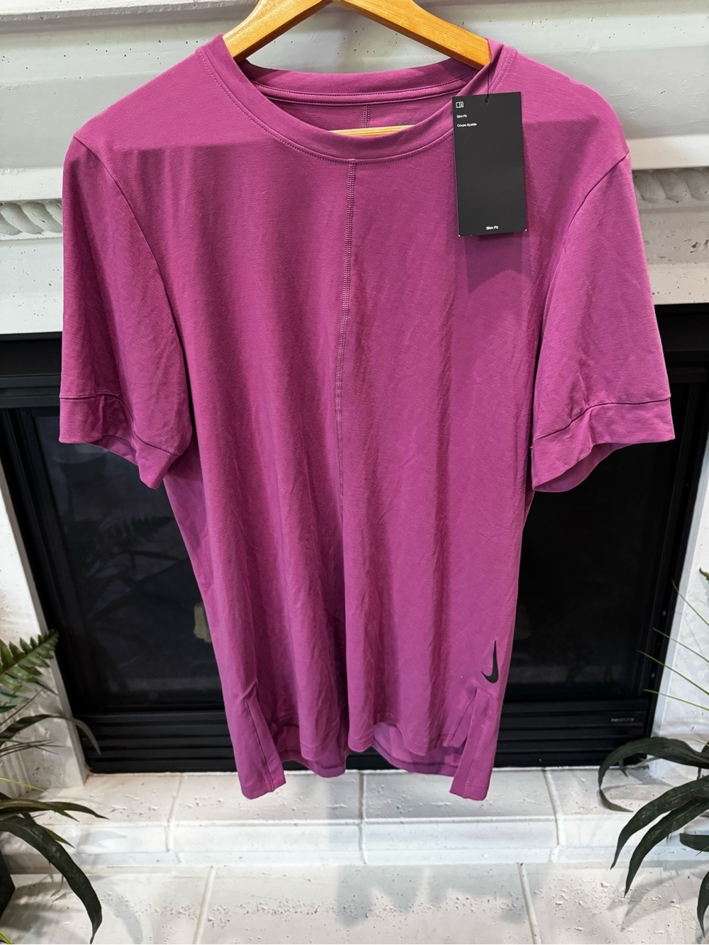🆕 Nike Yoga Short Sleeve Tee in Magenta Purple